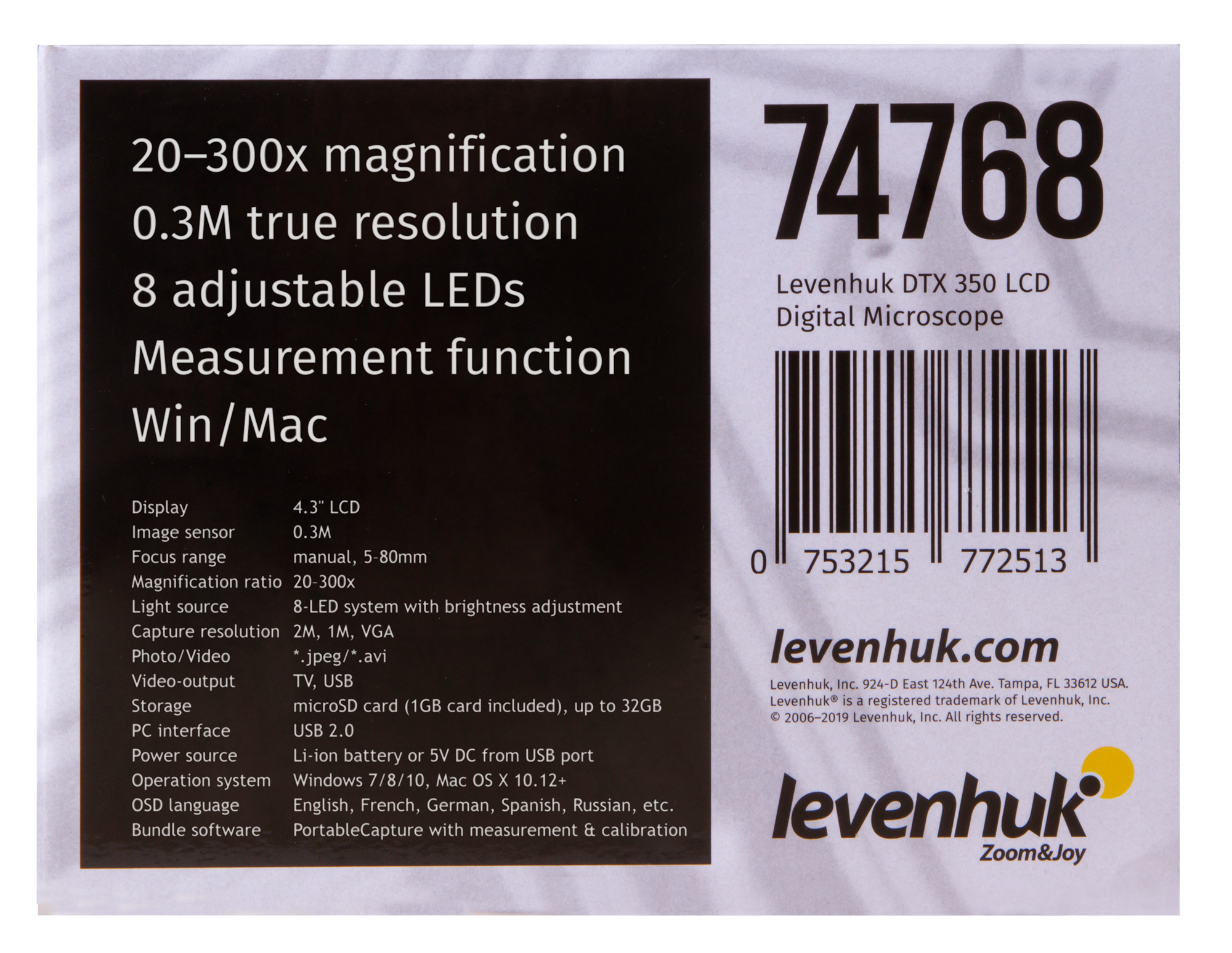 Микроскоп цифровой Levenhuk DTX 350 LCD